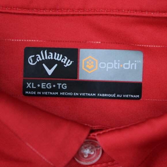 Callaway Opti-Dri Polo Shirt Mens XL Red  Polyester Golf Short Sleeve Pullover - Picture 7 of 12